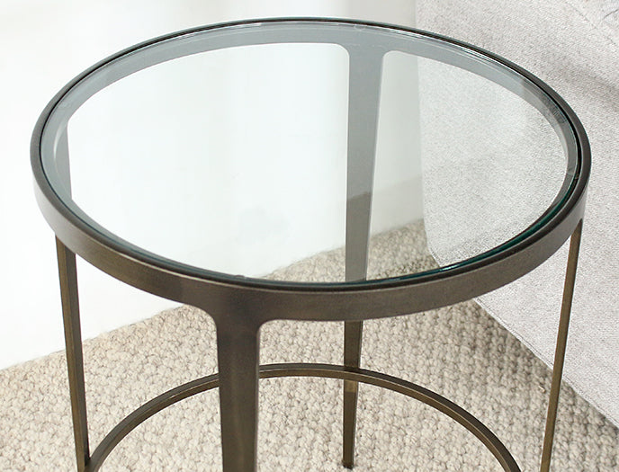 ET456 Roundabout End Table in Antique Pewter 