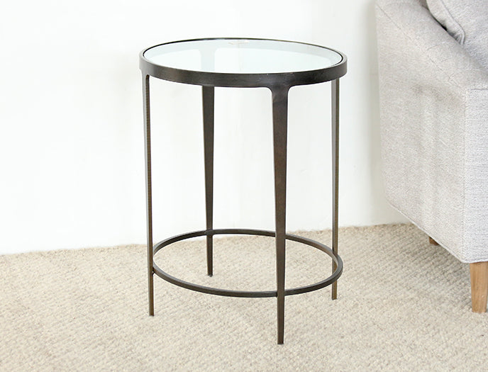 ET457 Roundabout Ellipse End Table in Antique Pewter 