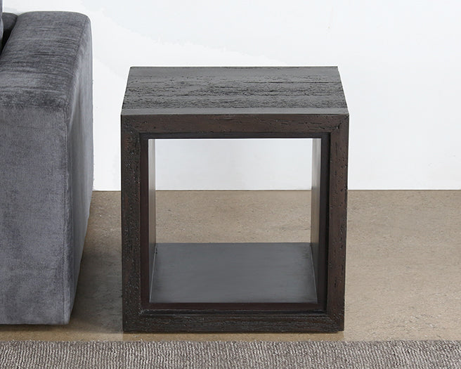 ET471 - Tobacco Stained Reclaimed Wood Cube End Table