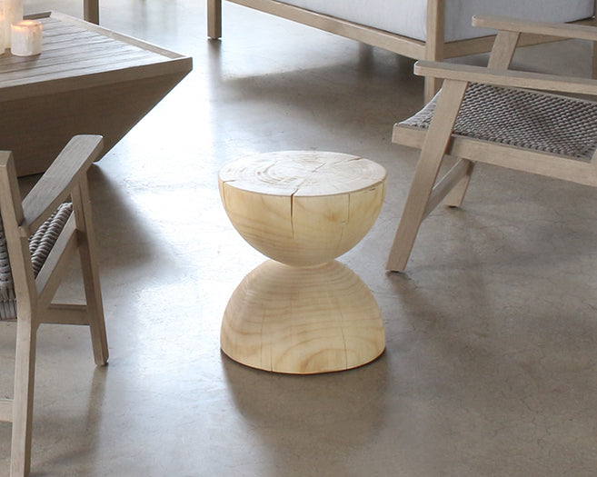 Natural Pine Hourglass End Table