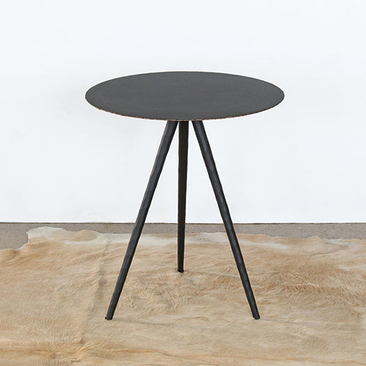 ET484 - Rubbed Black Iron Tripod End Table 