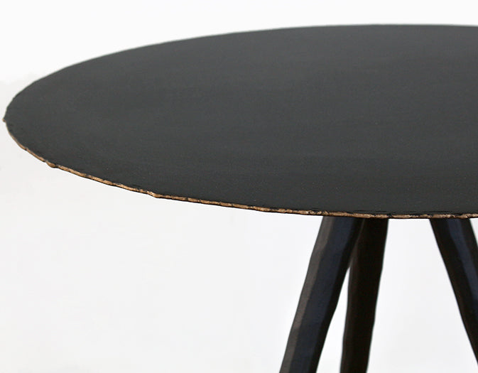 ET484 - Rubbed Black Iron Tripod End Table 