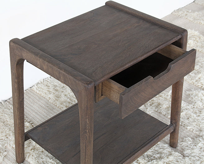 ET486 - Mango Wood End Table with One Drawer