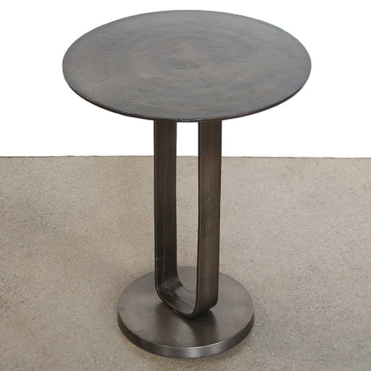 ET487 - Curved Open Aged Bronze End Table