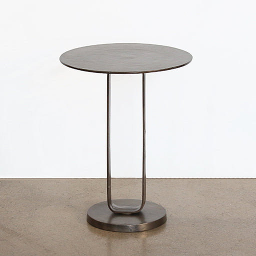 ET487 - Curved Open Aged Bronze End Table
