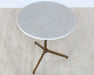 ET488 - Round Marble End Table With Brass Tripod Base