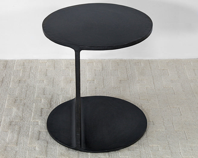 ET490 - Flat Iron End Table With Textured Edges