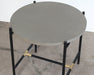 ET494 - Iron End Table W/Brass Accents & Concrete Top