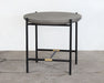 ET494 - Iron End Table W/Brass Accents & Concrete Top
