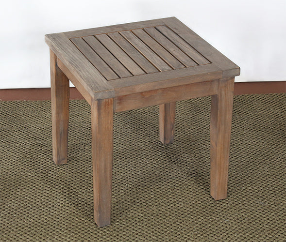 Weathered Teak Square End Table