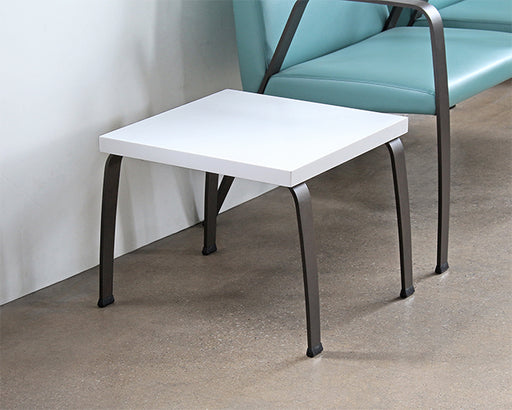ET501 - White End Table With Bronze Legs