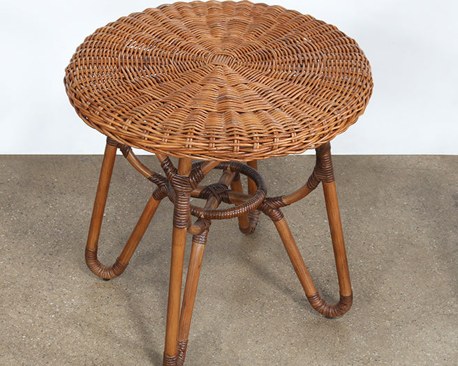 ET503 - Natural Rattan Woven Over Rattan End Table
