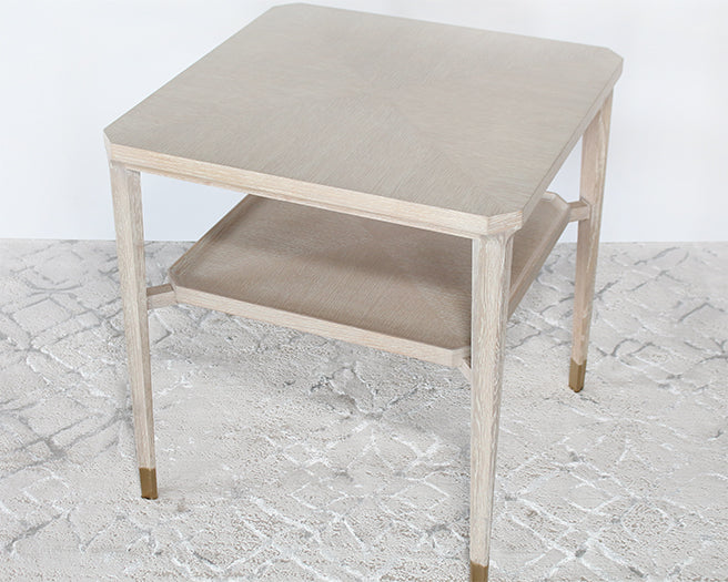 ET514 - Bleached Cerused Oak End Table Or Nightstand