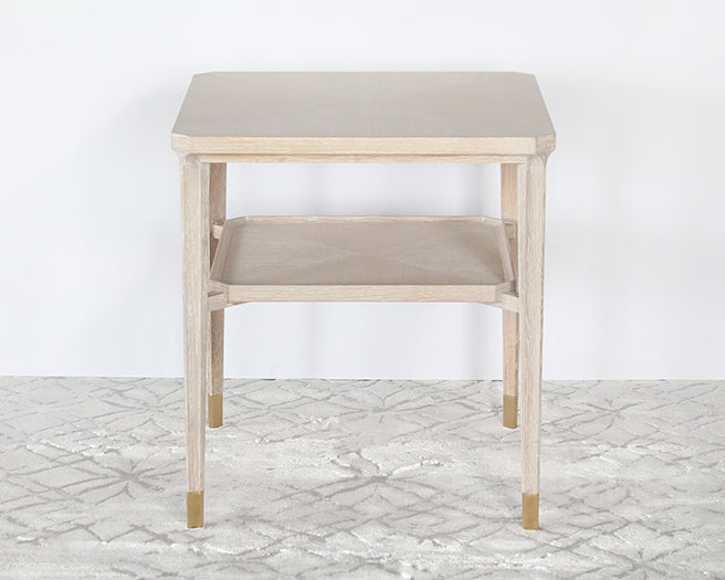 ET514 - Bleached Cerused Oak End Table Or Nightstand