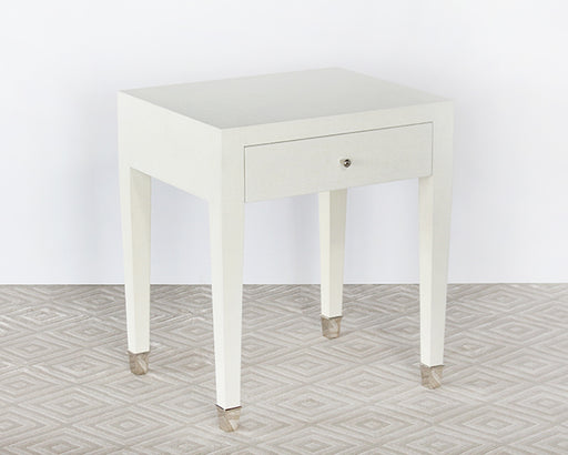 ET515 - Wrapped White Linen End Table Or Nightstand