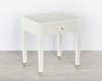 ET515 - Wrapped White Linen End Table Or Nightstand
