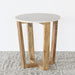 ET529 - Mango Wood And Marble End Table 