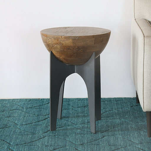 ET531 - Solid Mango Wood Half Sphere End Table