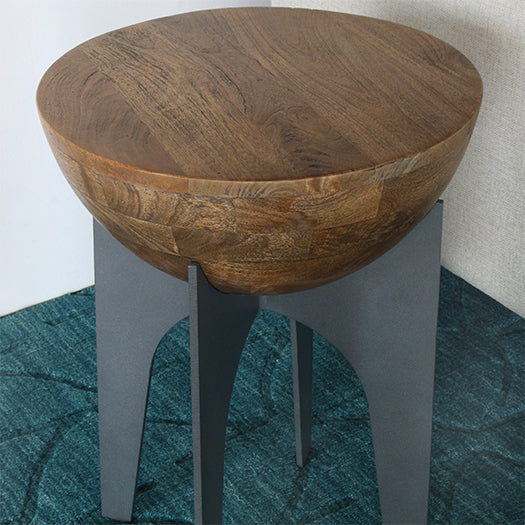 ET531 - Solid Mango Wood Half Sphere End Table