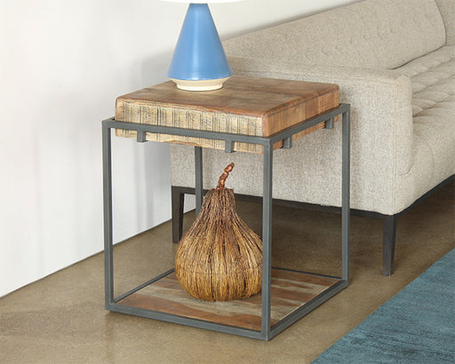 ET532 - Acacia Wood Lamp Table With Iron Leg Frame 