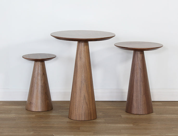 Tall Walnut Veneer End Table