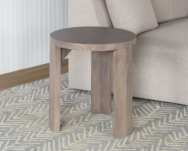 Gray Ash Round End Table