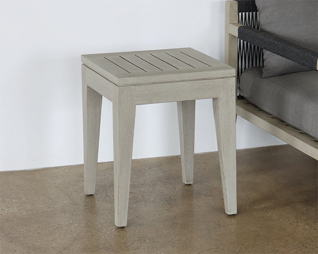 Grey Outdoor End Table