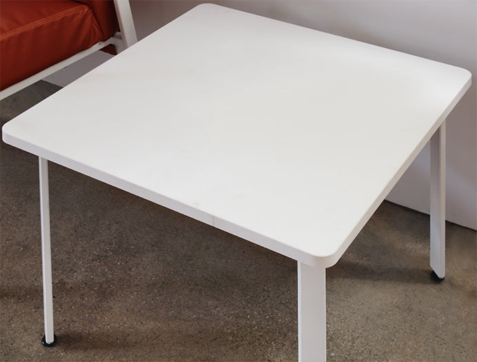 White Laminate & White Base Waiting Room End Table