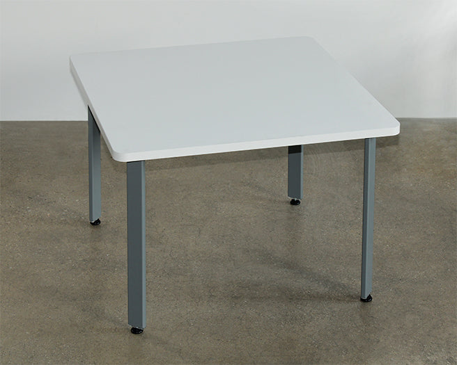 White Laminate & Grey Base Waiting Room End Table