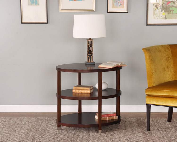 3-Tiered Oval End Table