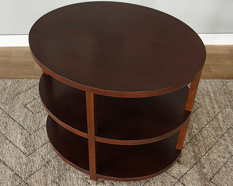 3-Tiered Oval End Table
