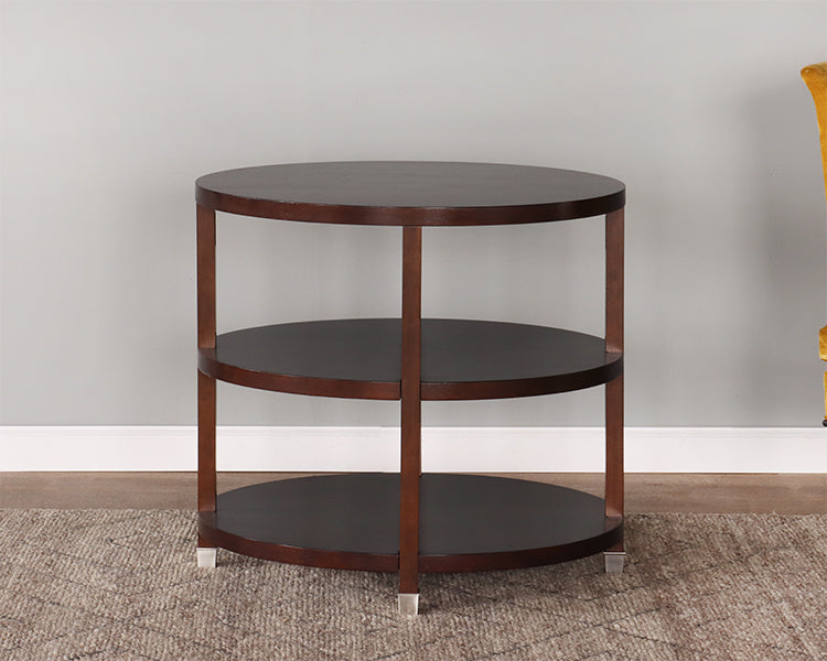 3-Tiered Oval End Table