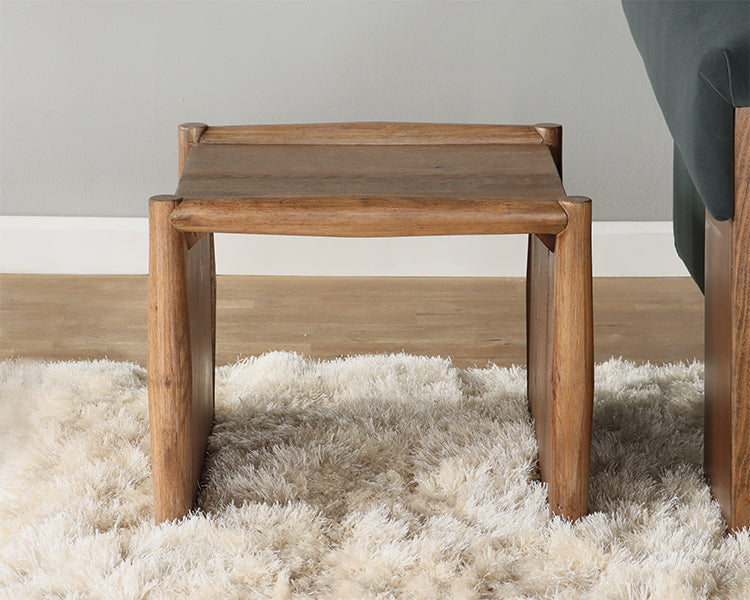 Weathered Oak Modern Waterfall End Table