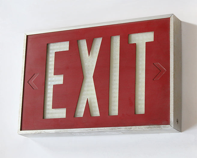 Cast Aluminum Exit Sign — Bridge Furniture & Props NY