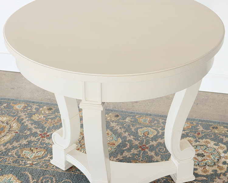 White Lacquered Cabriole Leg Entry Table