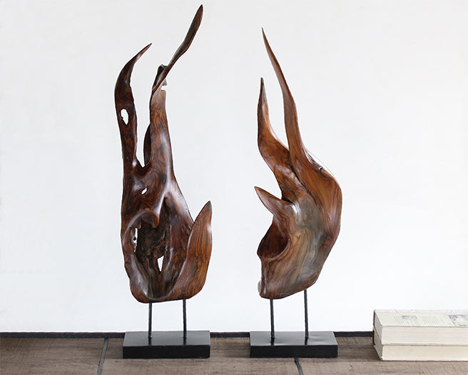 FIG356 Wood Flame Sculpture