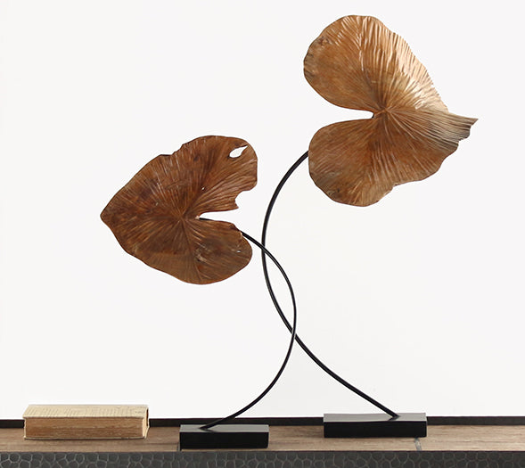 FIG361 Large Carved Leaf Sculpture