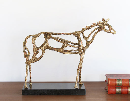 FIG372  - Abstract Gold Horse Horse Figure