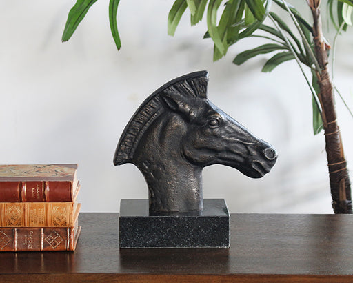 FIG373 - Bronze Horse Head Statue