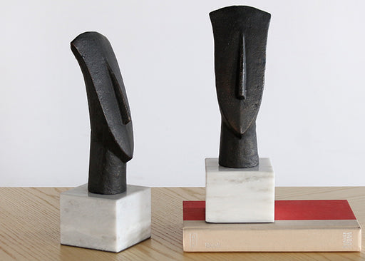 FIG375 - Pair Of Abstract Bronze Heads