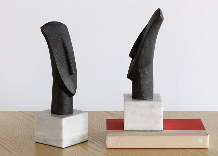 FIG375 - Pair Of Abstract Bronze Heads