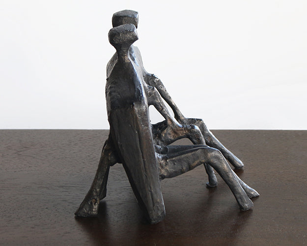 FIG386 - Bronze Abstract Couple Sculpture--Cleared Art