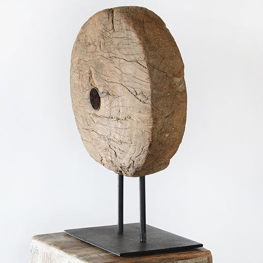 FIG407 - Primitive Wood Disc Sculpture 