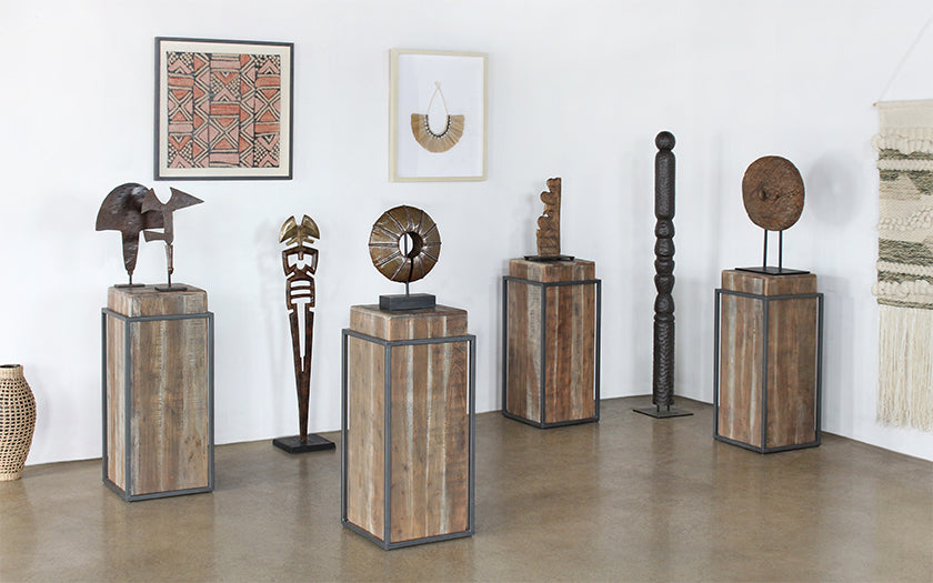 FIG407 - Primitive Wood Disc Sculpture 
