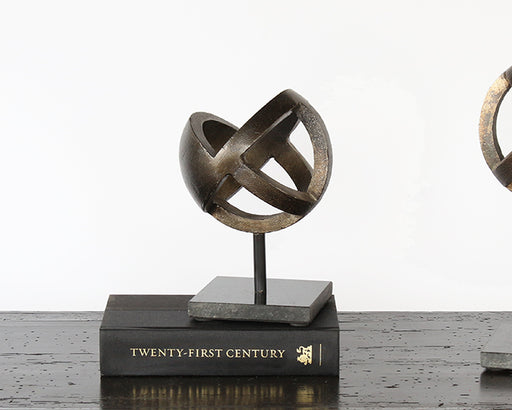 FIG420 - Small Antique Brass Ball Sculpture 