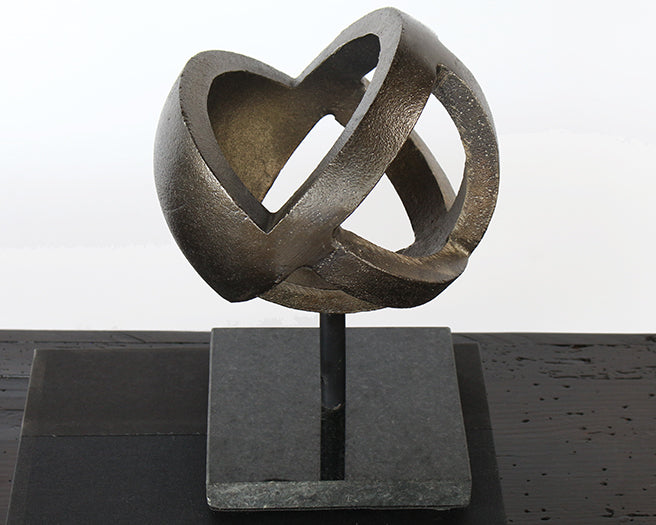 FIG420 - Small Antique Brass Ball Sculpture 