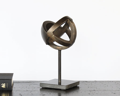 FIG421 - Large Antique Brass Ball Sculpture 