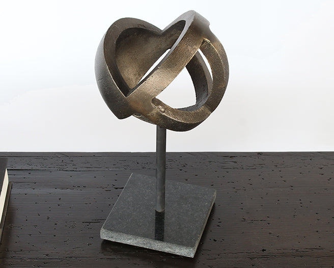 FIG421 - Large Antique Brass Ball Sculpture 