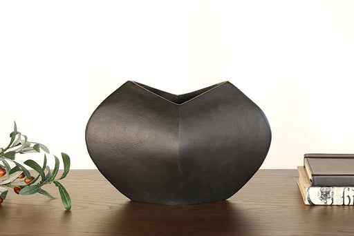 FIG428 - Pinched Bronze Abstract Vase