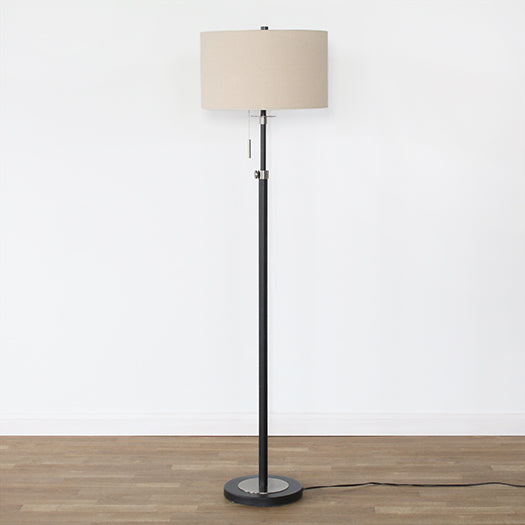 Black And Antique Nickel Accent Floor Lamp